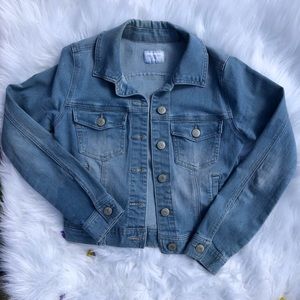 Celebrity Pink Cropped Jean Jacket